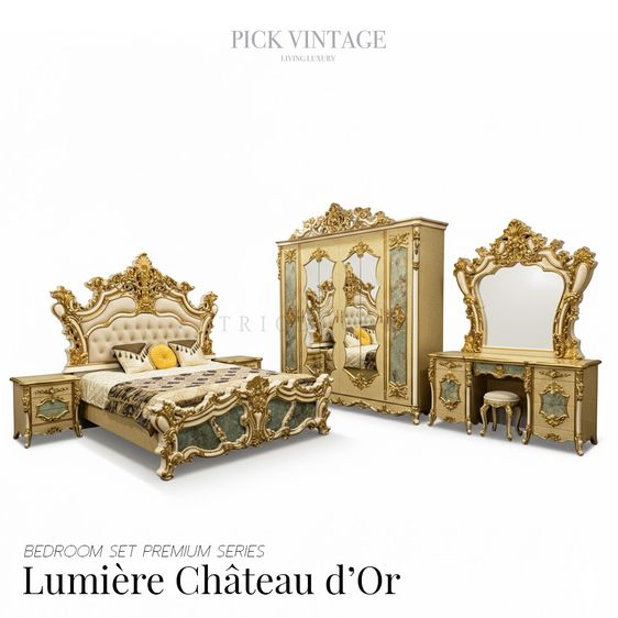 ไม้ LUMIERE CHATEAU DOR PREMIUM BEDROOM SET ชุดห้องนอนหลุยส์ 6ชิ้น เกรดพรีเมี่ยม รุ่น ลูมีแยร์ ชาโตว์ ดอว์ร์ 