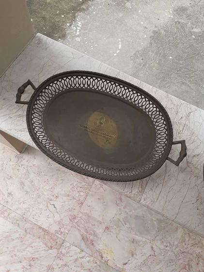 เครื่องทองเหลือง งามลายฉลุ งานข่างยุคเก่า เนื้อทองสวย หนาหนักแน่น แข็งแรง รูปที่ 10