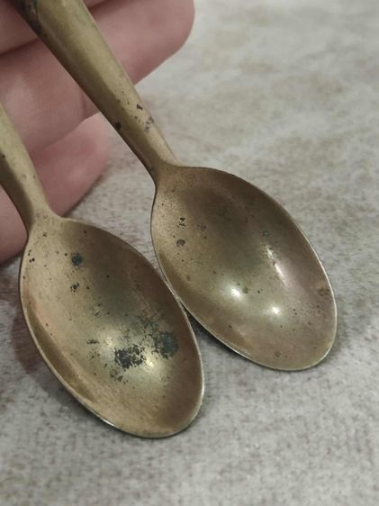 ช้อนทองเหลืองคู่ ช้างสามเศียร ทองเหลือง รูปที่ 7