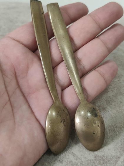 ช้อนทองเหลืองคู่ ช้างสามเศียร ทองเหลือง รูปที่ 8