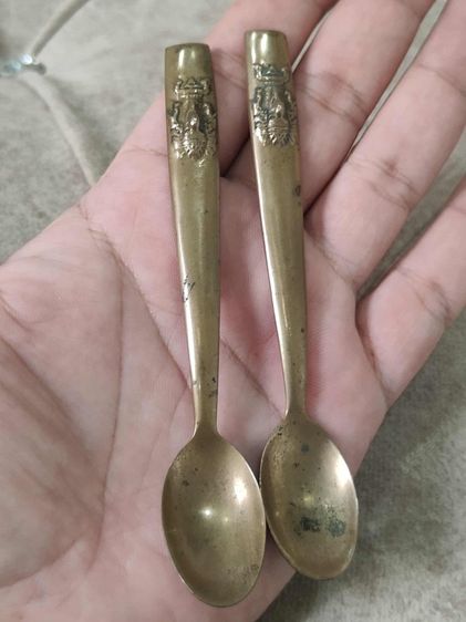 ช้อนทองเหลืองคู่ ช้างสามเศียร ทองเหลือง รูปที่ 2