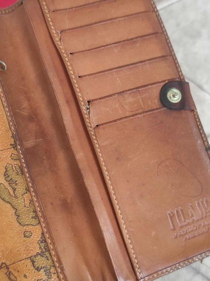 กระเป๋าสตางค์ ALVIERO MARTINI Made in Italy CLASSE  Holder World Map Leather หนังลายแผนที่  รูปที่ 12