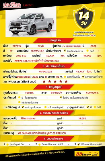 Toyota Hilux Revo 2020 2.4 Z Edition J Plus Pickup ดีเซล ไม่ติดแก๊ส เกียร์ธรรมดา เทา รูปที่ 2