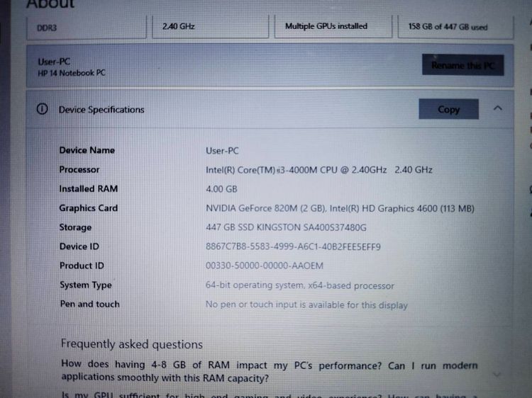 HP 14-d105TX สภาพดี พร้อมใช้ รูปที่ 4