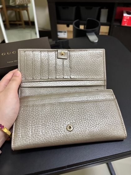 Gucci Women's Golden Beige Leather WCoin Pocket Continental Wallet รูปที่ 7