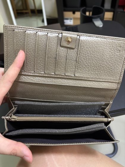 Gucci Women's Golden Beige Leather WCoin Pocket Continental Wallet รูปที่ 6