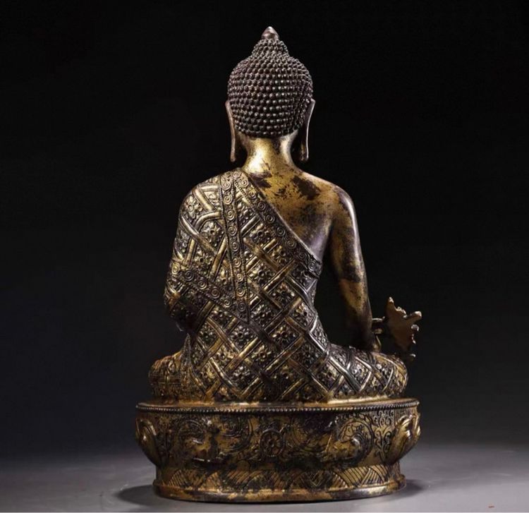 🕉️พระพุทธรูปศากยมุนีและยา (ปิดทอง) รูปที่ 2