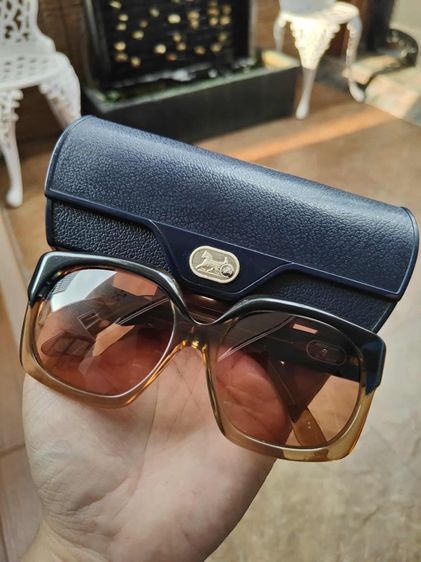 แว่นกันแดด CELINE PARIS Vintage Sunglasses HAND made in France เฟรมทรูโทนดำเหลือง 