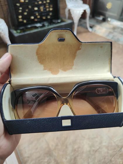 แว่นกันแดด CELINE PARIS Vintage Sunglasses HAND made in France เฟรมทรูโทนดำเหลือง  รูปที่ 4