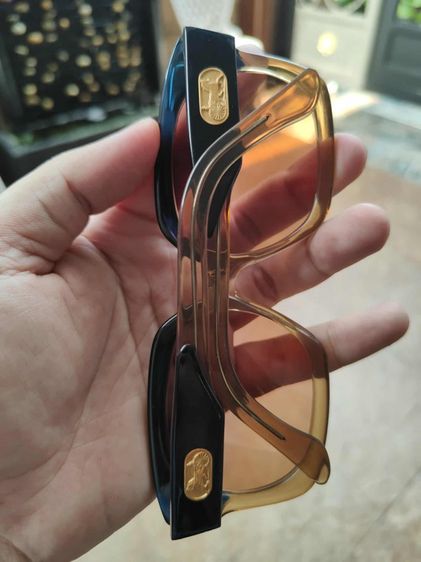 แว่นกันแดด CELINE PARIS Vintage Sunglasses HAND made in France เฟรมทรูโทนดำเหลือง  รูปที่ 13