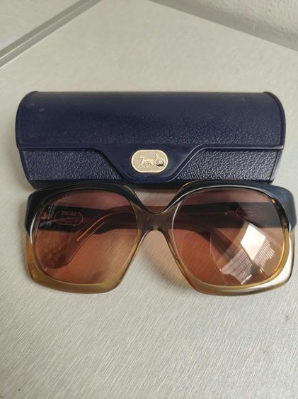 แว่นกันแดด CELINE PARIS Vintage Sunglasses HAND made in France เฟรมทรูโทนดำเหลือง  รูปที่ 2