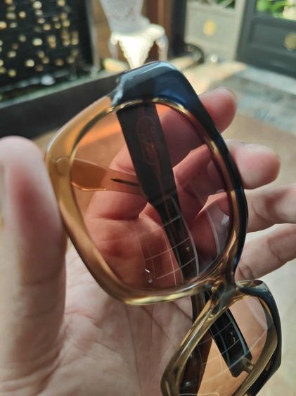 แว่นกันแดด CELINE PARIS Vintage Sunglasses HAND made in France เฟรมทรูโทนดำเหลือง  รูปที่ 3