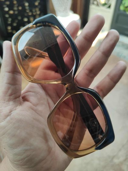 แว่นกันแดด CELINE PARIS Vintage Sunglasses HAND made in France เฟรมทรูโทนดำเหลือง  รูปที่ 12