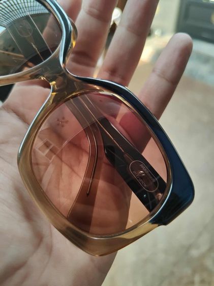 แว่นกันแดด CELINE PARIS Vintage Sunglasses HAND made in France เฟรมทรูโทนดำเหลือง  รูปที่ 14