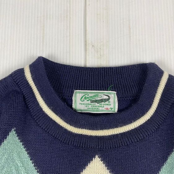 เสื้อกันหนาวไหมพรม Crocodile แท้ 💯 size L ขนาด อก 22.5 ยาว 27 นิ้ว สภาพใหม่มาก ลายสวย ดีเทลสวย ทรงสวย ตัดเย็บดีมาก เนื้อผ้าหายากน่าสะสมครับ รูปที่ 4