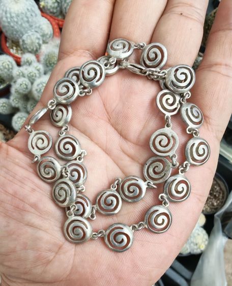 สร้อยคอและจี้ สร้อยคอเงินแท้ Greek Spiral Necklace Made In Greece งานเก่างานโบราณ สวยหายากมากๆ ราคาแบ่งปันครับ