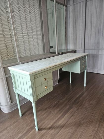 ขายโต๊ะไม้ท้อปหินเขียวอ่อนสวยมากกขายถูกไปเลย รูปที่ 4