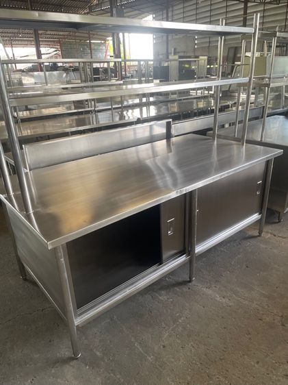 ตู้เตรียมอาหารสแตนเลสแท้เกรด 304 งานหนาแข็งแรงพร้อมใช้งาน รูปที่ 7