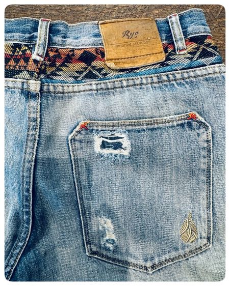 กางเกงยีนส์Ryoริมแดง ลายอินดี๋ รูปที่ 5