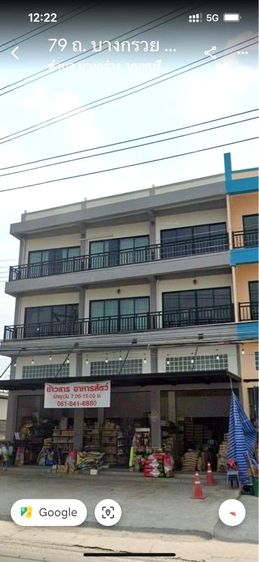 ขายอาคารพาณิชย์ 3.5 ชั้น 3 คูหา ขนาด 636 ตร.ม ทำเลดี ใกล้ตลาดเจ้าพระยา ต.บางกร่าง เมืองนน นนทบุรี