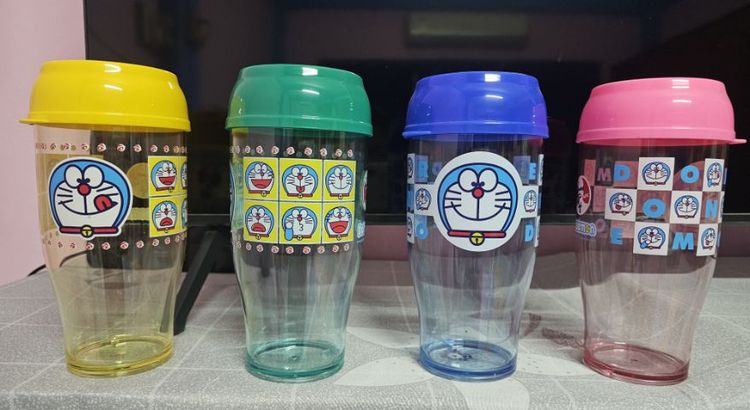 แก้วน้ำโดเรม่อนแบบใสของสะสมKFC รูปที่ 2