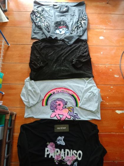 เสื้อแขนยาว 4 ตัว 4 ลาย สาวอก 44-50"