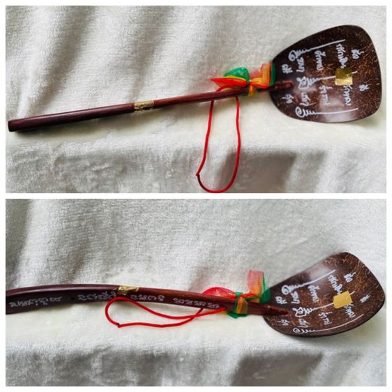 ตะหลิวไม้ ผ่านพิธีลงจารย์ ปิดทอง ผูกผ้าสามสี มั่งมี กวักเงิน กวักทอง ค้าขาย ร่ำรวย เฮงๆ รวยๆ ศรี สุข เสริมสิริมงคล รูปที่ 2