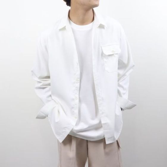 XL อื่นๆ อื่นๆ เสื้อเชิ้ตแขนยาวสีขาว Offwhite ผ้าคอตต้อล-ยีนส์