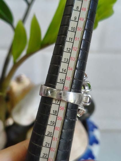 แหวนเงินแท้ชิ้นโต งานสั่งทำ พลอยแท้♥️💛💚💙ไซส์ 57 นน.เยอะ  รูปที่ 6