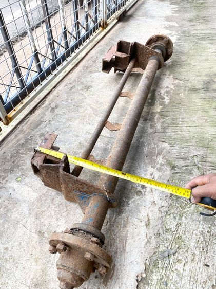 สาลี่ลาก มีเสริมความสูงมาเพลาสำหรับรถพ่วงหรือรถบรรทุกขนาดเล็ก สาลี่รถอีแต๋น ลากของ เพลาล้อ 6รู ยาว1.20เมตรเชือมเสริมความสูงอีก รูปที่ 4