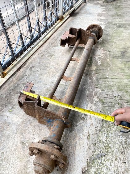 สาลี่ลาก มีเสริมความสูงมาเพลาสำหรับรถพ่วงหรือรถบรรทุกขนาดเล็ก สาลี่รถอีแต๋น ลากของ เพลาล้อ 6รู ยาว1.20เมตรเชือมเสริมความสูงอีก รูปที่ 5