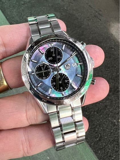 ขาว TAG HEUER CARRERA จับเวลา หน้ามุก ออโตเมติก