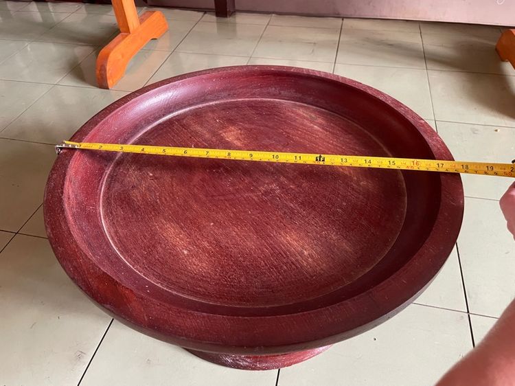 โตกไม้เก่า ขนาด 18 นิ้ว สภาพสมบูรณ์ดี รูปที่ 5