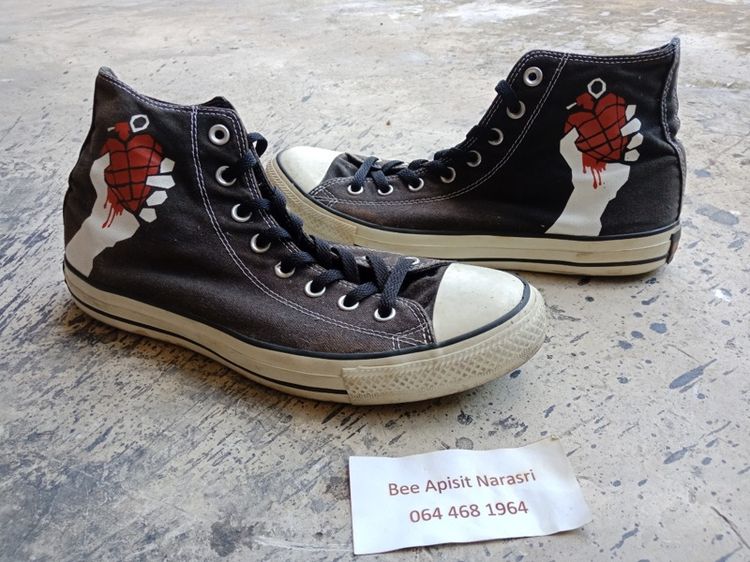 ดำ Converse Chuck Taylor All Star เบอร์ 9.5(43) x Greenday "ลายปกอัลบั้ม American Idiot"