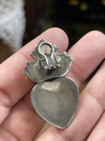 จี้เงินหน้าปะทองคำ18k Antique Mexico Sterling Silver Gold750 งานเก่า เม็กซิโก หน้าปะทองทองแท้18k  รูปที่ 8