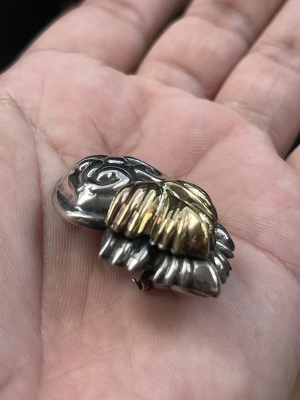 จี้เงินหน้าปะทองคำ18k Antique Mexico Sterling Silver Gold750 งานเก่า เม็กซิโก หน้าปะทองทองแท้18k  รูปที่ 14