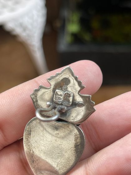 จี้เงินหน้าปะทองคำ18k Antique Mexico Sterling Silver Gold750 งานเก่า เม็กซิโก หน้าปะทองทองแท้18k  รูปที่ 7