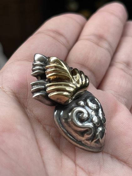 จี้เงินหน้าปะทองคำ18k Antique Mexico Sterling Silver Gold750 งานเก่า เม็กซิโก หน้าปะทองทองแท้18k  รูปที่ 13