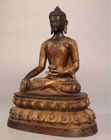 🕉️ พระพุทธรูปศากยมุนีเก่าโบราณทิเบต  รูปที่ 3