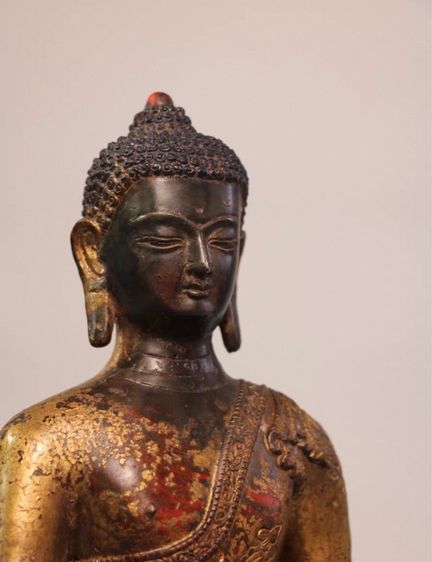 🕉️ พระพุทธรูปศากยมุนีเก่าโบราณทิเบต  รูปที่ 4