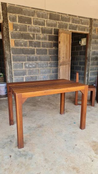 ชุดโต๊ะไม้จริง สำหรับร้านอาหาร 1 ชุด เก้าอี้ 4 ตัว รูปที่ 6