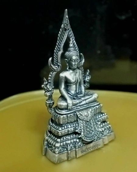 สมเด็จองค์ปฐม เนื้อเงินรมดำ ครูบาอริยชาติ วัดแสงแก้วโพธิญาณ เชียงราย สวยงามมาก รูปที่ 6