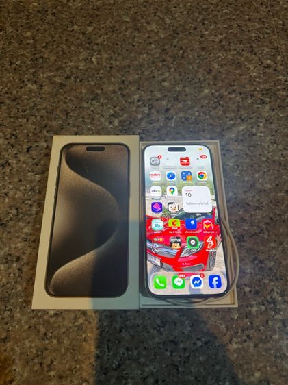 ขายไอโฟน15ProMaxสีใหม่Natural Titanuim 256กิ๊กแบต100หายากมากๆยกกล่องอีมี่ตรงคับใช้งานดีสวยๆถูกมากก