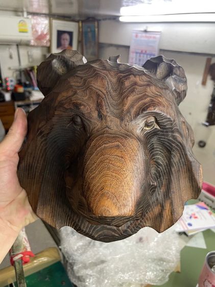 ไม้แกะสลักรูปหัวหมี งานเก่าจากจีน รูปที่ 2