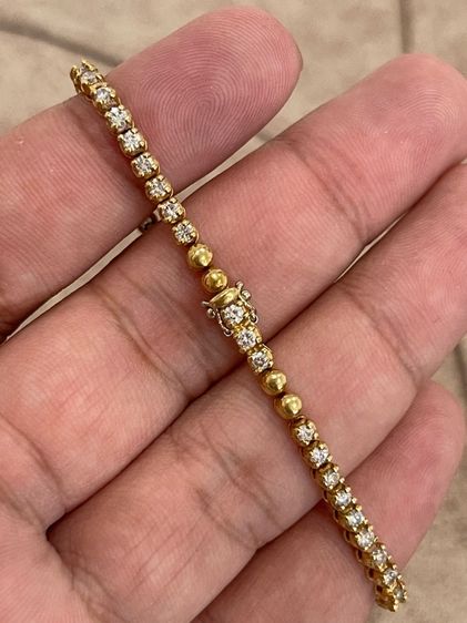 นาฬิกา WALTHAM Diamonds Quartz Full 18k Solid Gold ขอบพร้อมสายเพชรแท้ 83เม็ด   รูปที่ 5