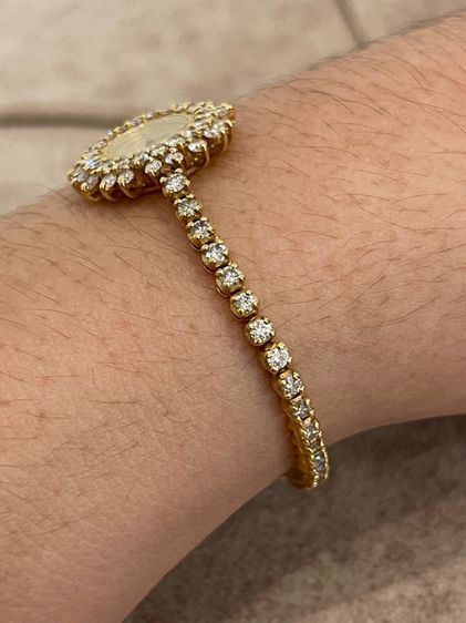 นาฬิกา WALTHAM Diamonds Quartz Full 18k Solid Gold ขอบพร้อมสายเพชรแท้ 83เม็ด   รูปที่ 17