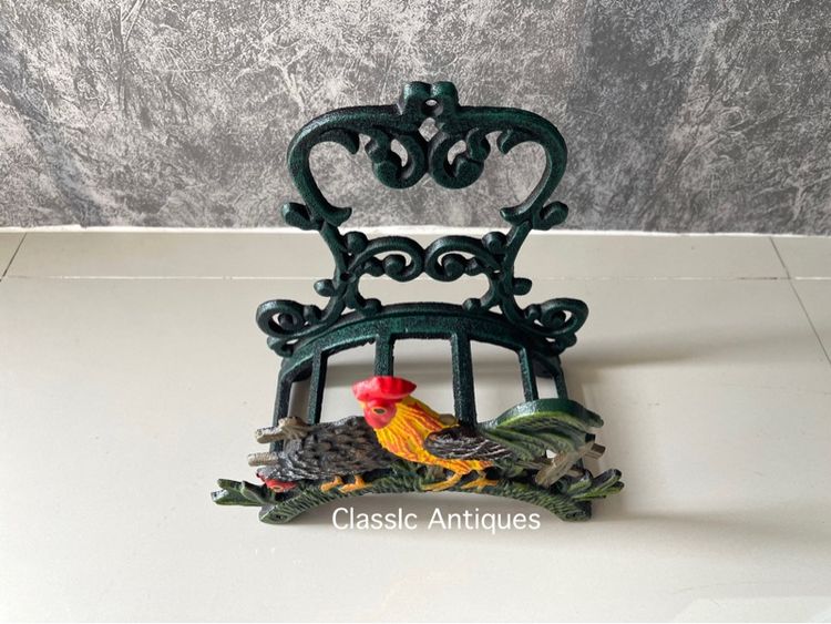 ที่แขวนสายยาง ไก่ เหล็กหล่อ แต่งบ้านสะสม รูปที่ 4