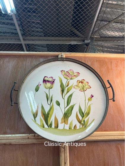 ถาด กระเบื้อง ใบใหญ่ เก่าสะสม รูปที่ 5