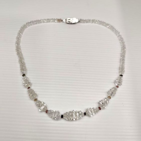 🔖สร้อยคอคริสตัลใสคั่นทัวมารีน ตะขอตอกโค๊ตSilver ของจริงสวยมาก งานจากญี่ปุ่น รูปที่ 7