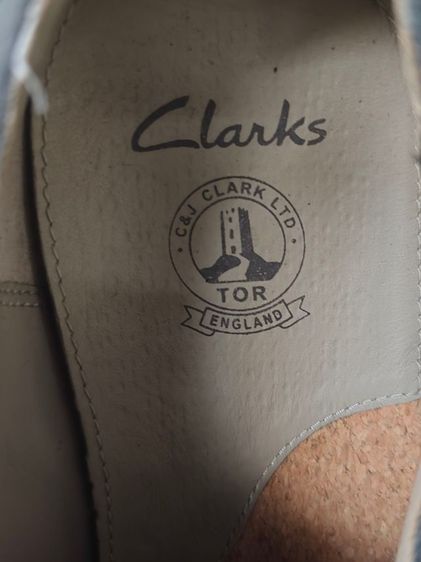 Clarks England รองเท้าหนังนูบัคแบบ  ทรงยาวsize uk8.5 us 9.5 eu42.5 26.5-27cm. รูปที่ 10